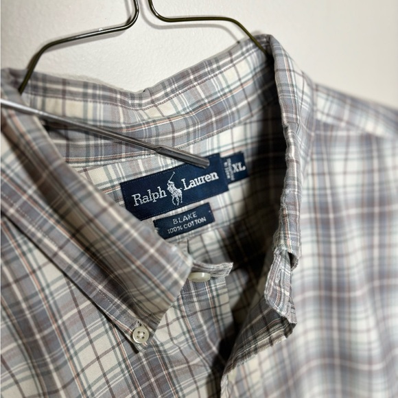 Ralph Lauren Plaid Button-Down Shirt - Gray and White Size XL - Picture 2 of 4